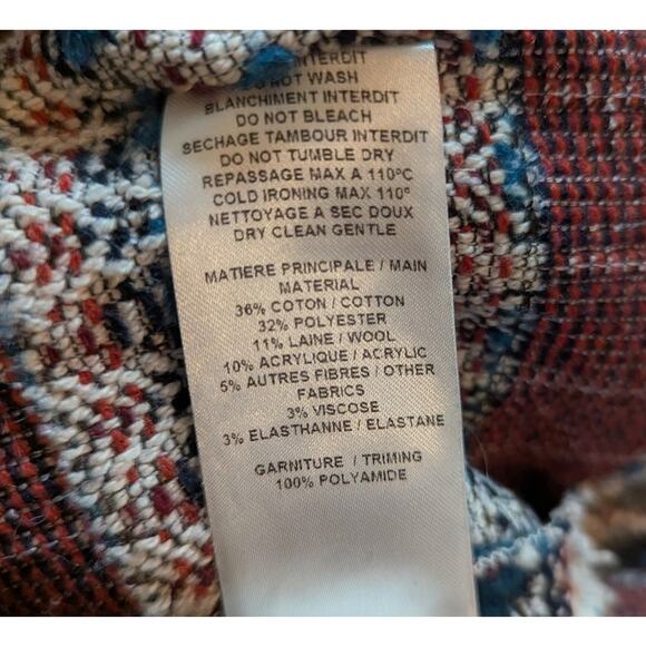 See by Chloé Deep Water Multicolor Fringe Tweed Mini Skirt Size 38 - Picture 6 of 6